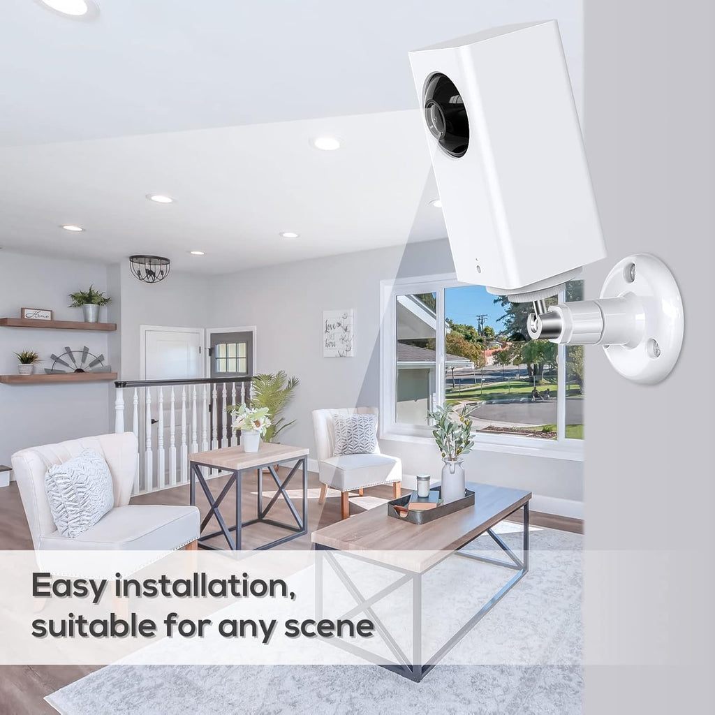Wall Mount Kit for Wyze Cam Pan V3/ Wyze Cam V4/V3 - 2 Pack White | 360 Degree Swivel Adjustable Bracket, Camera Mount for Wyze Cam Outdoor/Indoor Accessories, Others Camera with Same Interface