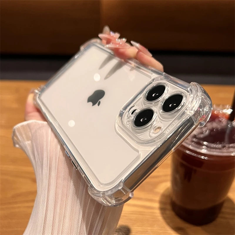 Luxury Shockproof Transparent Case for Iphone 17 16 15 14 13 12 11 Pro Max 16E 7 8 plus Bumper Cases Cover
