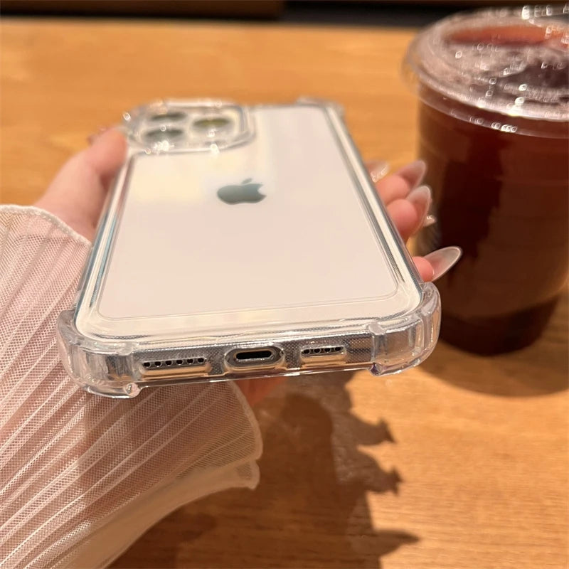 Luxury Shockproof Transparent Case for Iphone 17 16 15 14 13 12 11 Pro Max 16E 7 8 plus Bumper Cases Cover