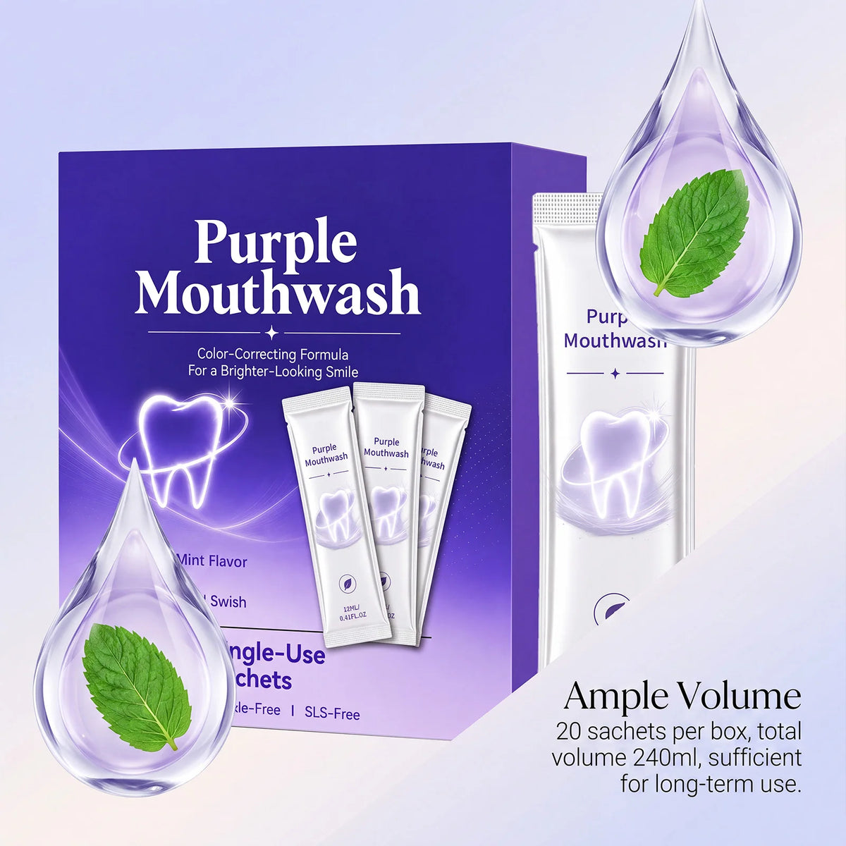 20 Pieces Mouthwash Deeply Cleaning Fresh Breath Improve Oral Environment For Gums Care Travel Convenient Carry Mouthwash Liquid