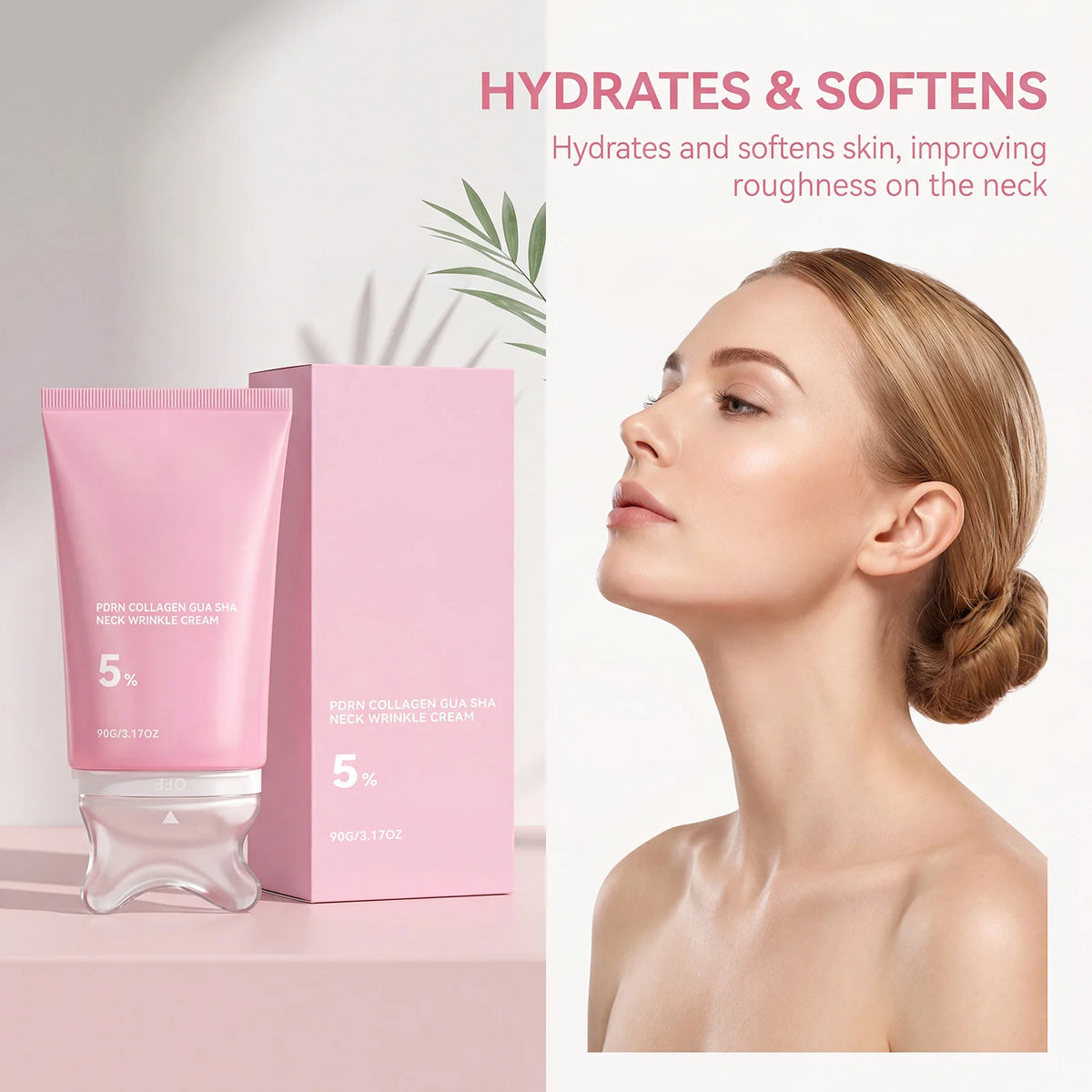 PDRN Collagen Gua Sha Neck Wrinkle Cream Firming Lifting Smooth Neck Fine Lines Hydrating Elasticity Repair Neck Skin Care Kit