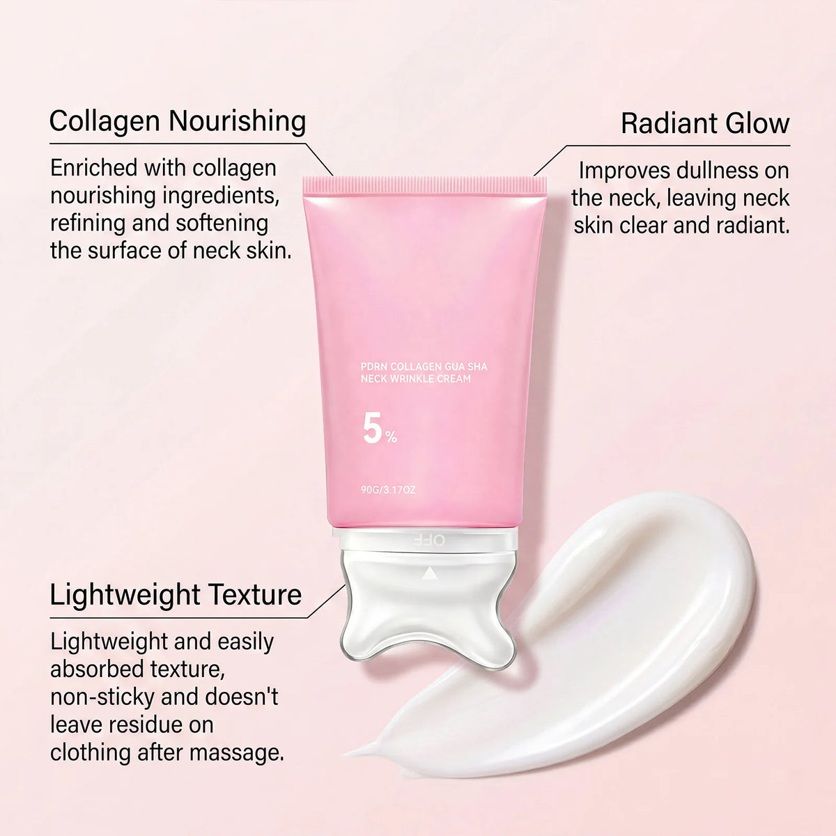 PDRN Collagen Gua Sha Neck Wrinkle Cream Firming Lifting Smooth Neck Fine Lines Hydrating Elasticity Repair Neck Skin Care Kit