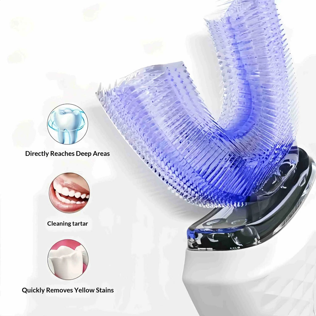 Adult U-Shaped Electric Toothbrush 360° Intelligent Cleaning USB Rechargeable Automatic Toothbrush