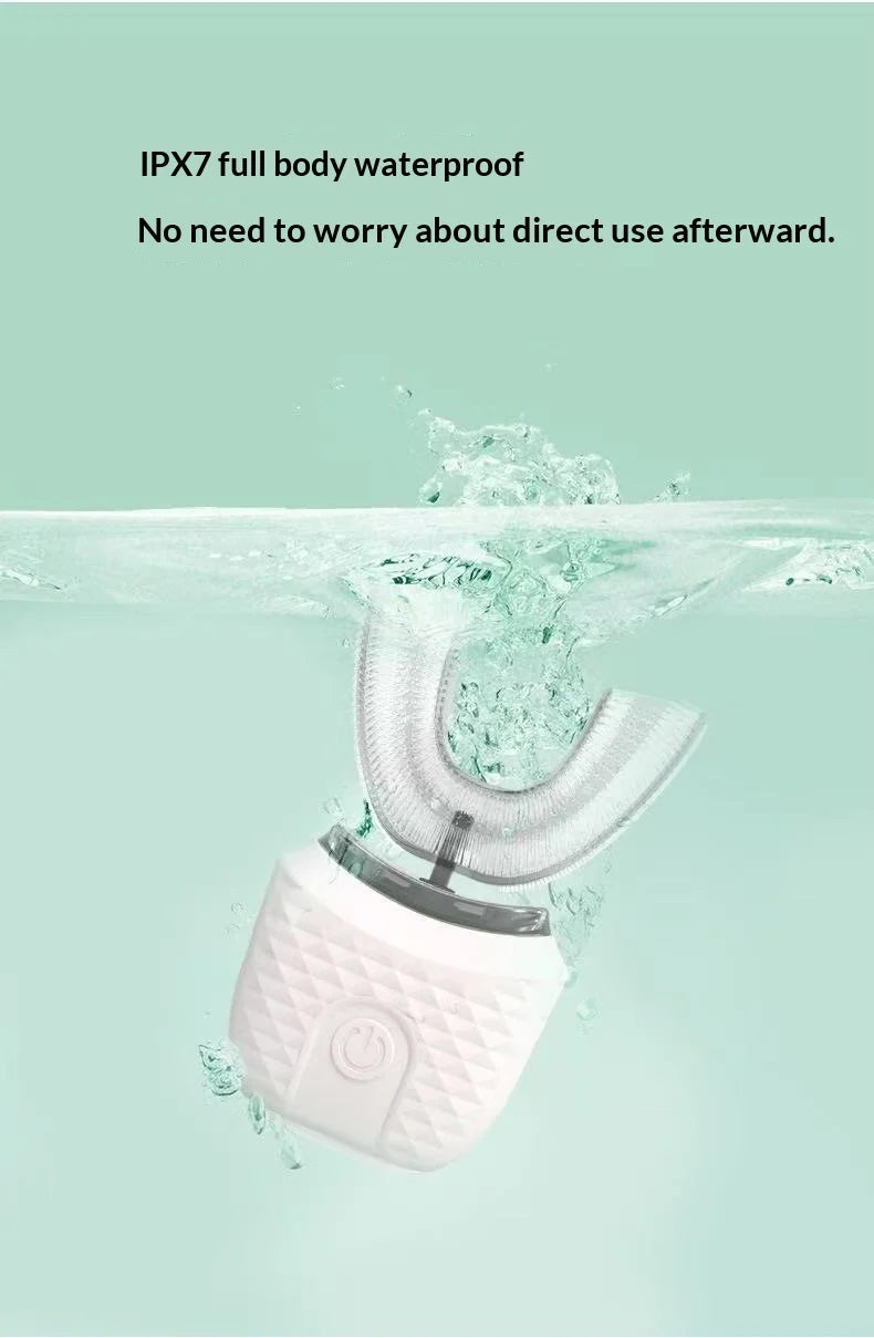 Adult U-Shaped Electric Toothbrush 360° Intelligent Cleaning USB Rechargeable Automatic Toothbrush