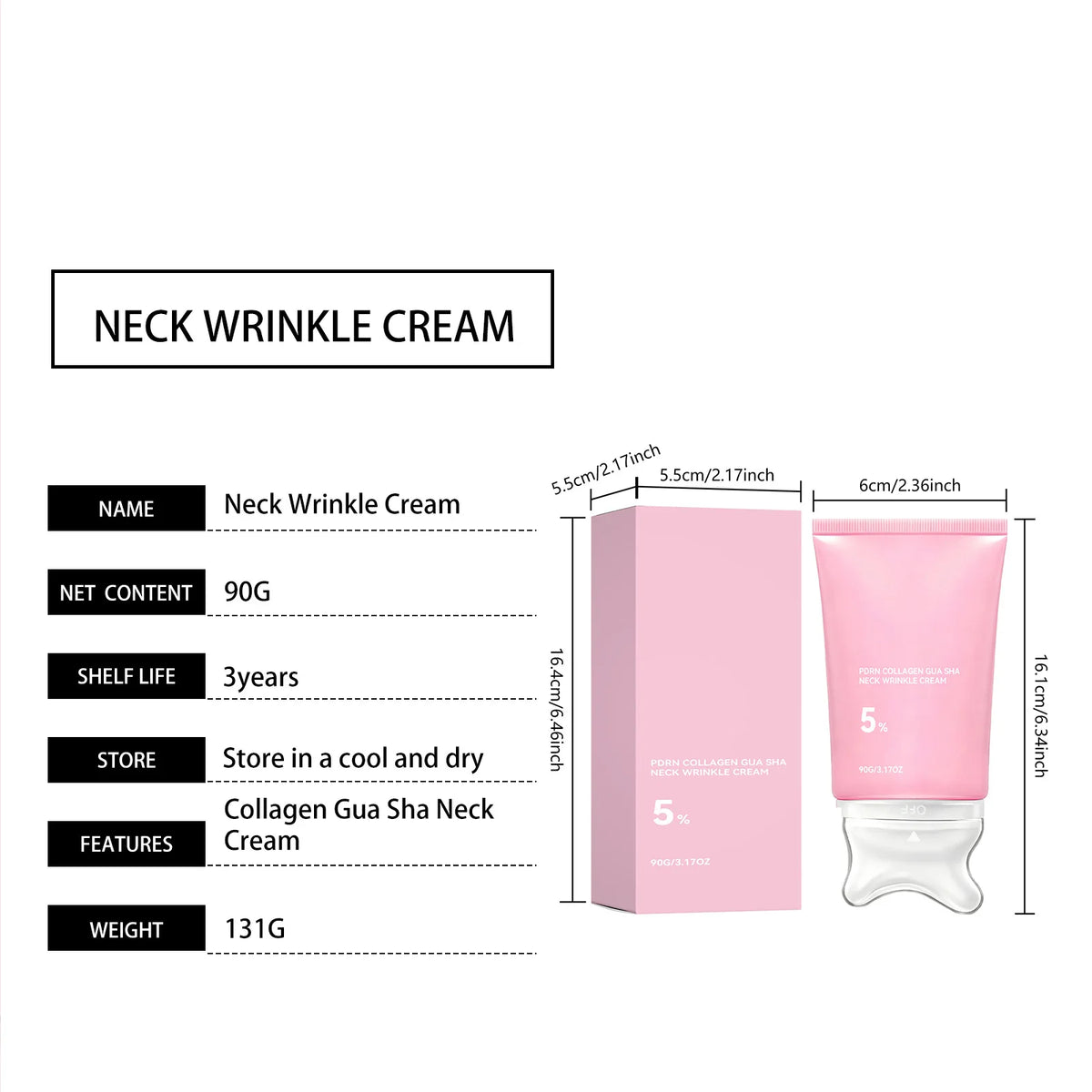 PDRN Collagen Gua Sha Neck Wrinkle Cream Firming Lifting Smooth Neck Fine Lines Hydrating Elasticity Repair Neck Skin Care Kit