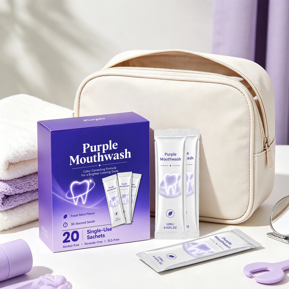 20 Pieces Mouthwash Deeply Cleaning Fresh Breath Improve Oral Environment For Gums Care Travel Convenient Carry Mouthwash Liquid