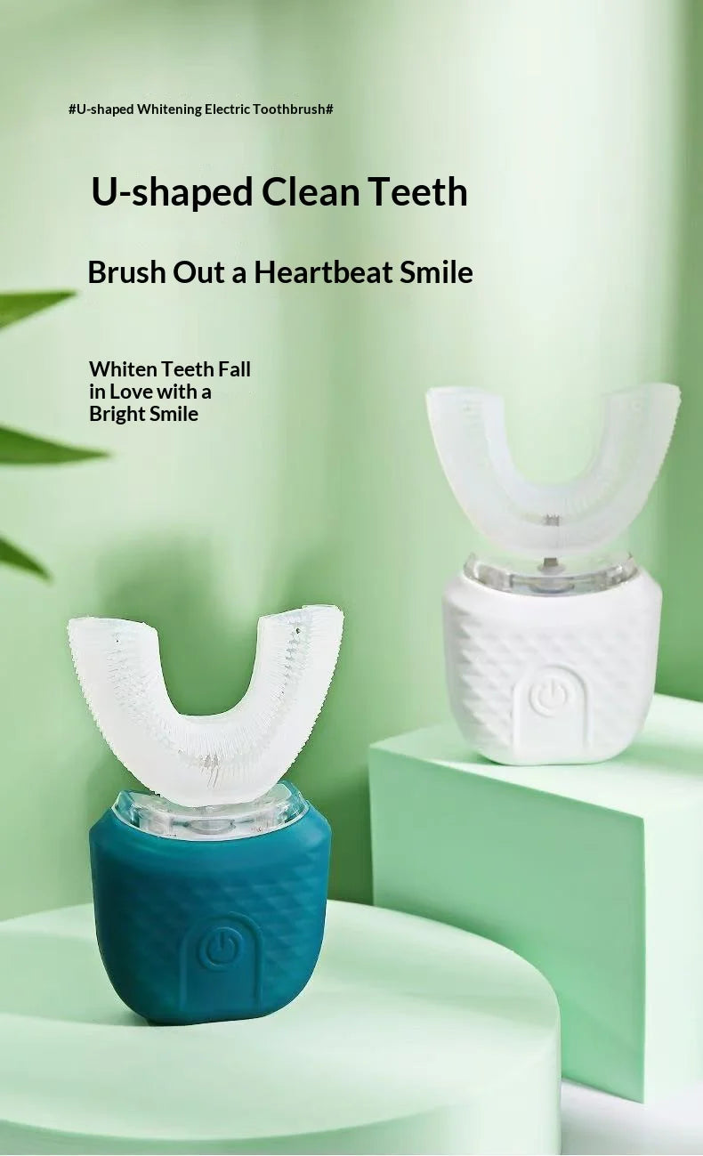 Adult U-Shaped Electric Toothbrush 360° Intelligent Cleaning USB Rechargeable Automatic Toothbrush