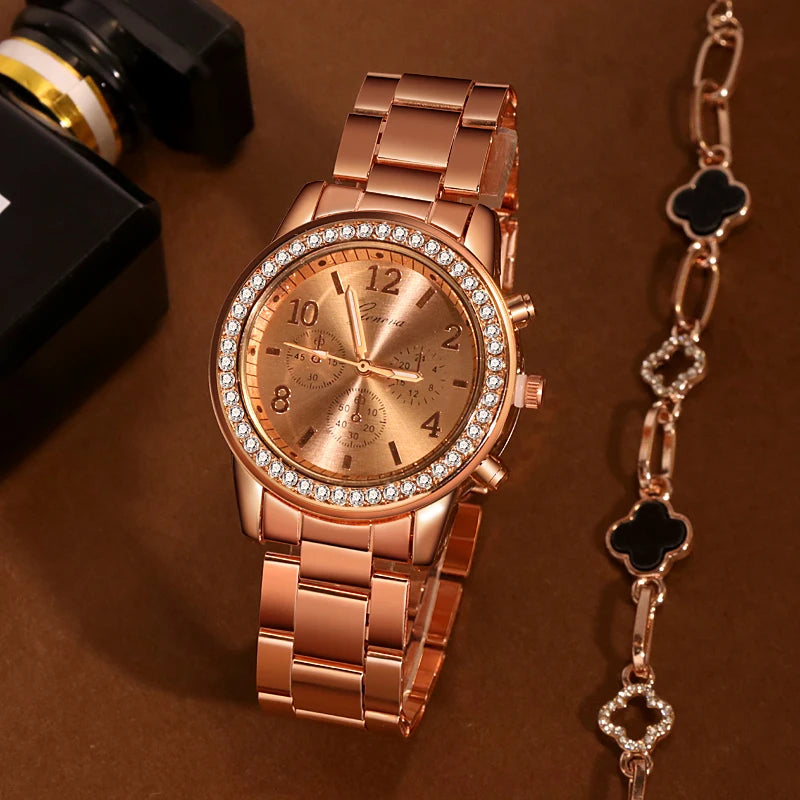 Women'S Watches Geneva Classic Luxury Rhinestone Watch Women Watches Ladies Fashion Gold Watch Clock Reloj Mujer Montre Femme