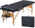 Massage Bed Portable Folding Massage Table 24" Wide,Black | | 2-Fold Lash Bed Height-Adjustable with Carry Bag, 450Lbs Capacity for Massage, Facial, Tattoo, Home, Spa
