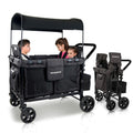 W4 Original Stroller Wagon, 4 Seater, Black | Foldable Wagon with an Adjustable Canopy & Deep Carriage, All-Terrain Wheels & 5-Point Harnesses for Babies, Toddlers & Kids