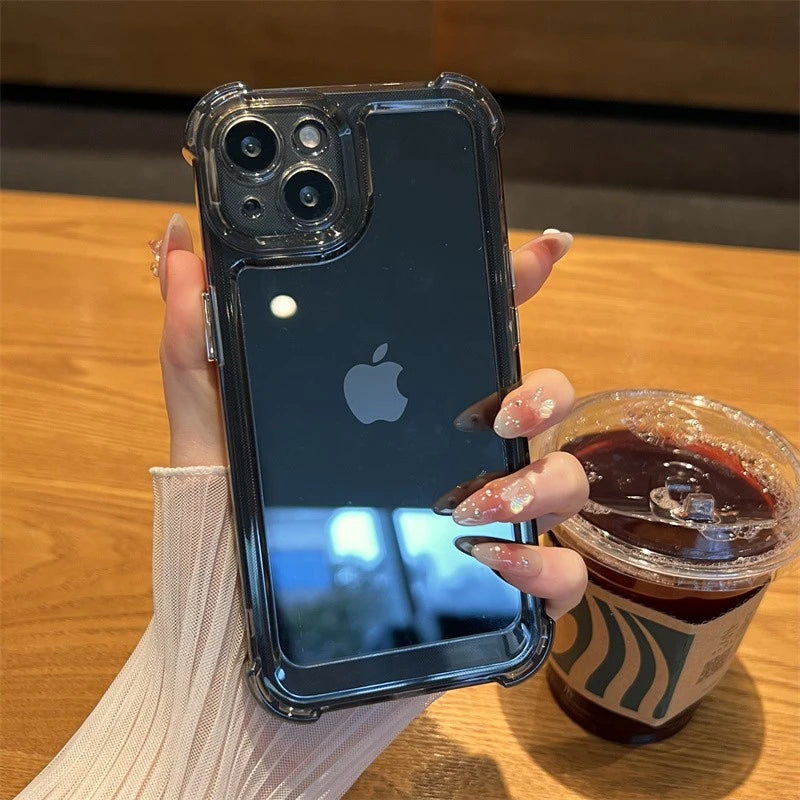 Luxury Shockproof Transparent Case for Iphone 17 16 15 14 13 12 11 Pro Max 16E 7 8 plus Bumper Cases Cover